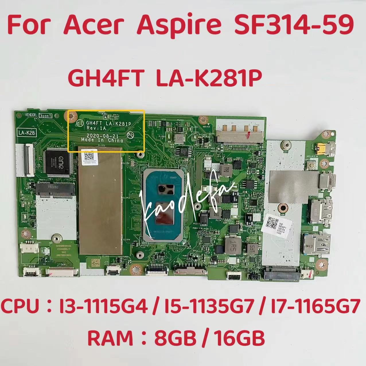 Laptop Motherboard  For Acer A - đánh giá và giá Ddr4 8Gb